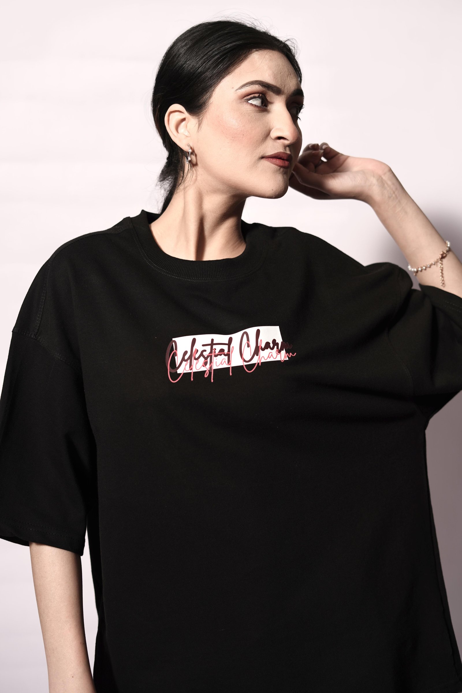 Celestial charm oversized drop shoulder T-shirt