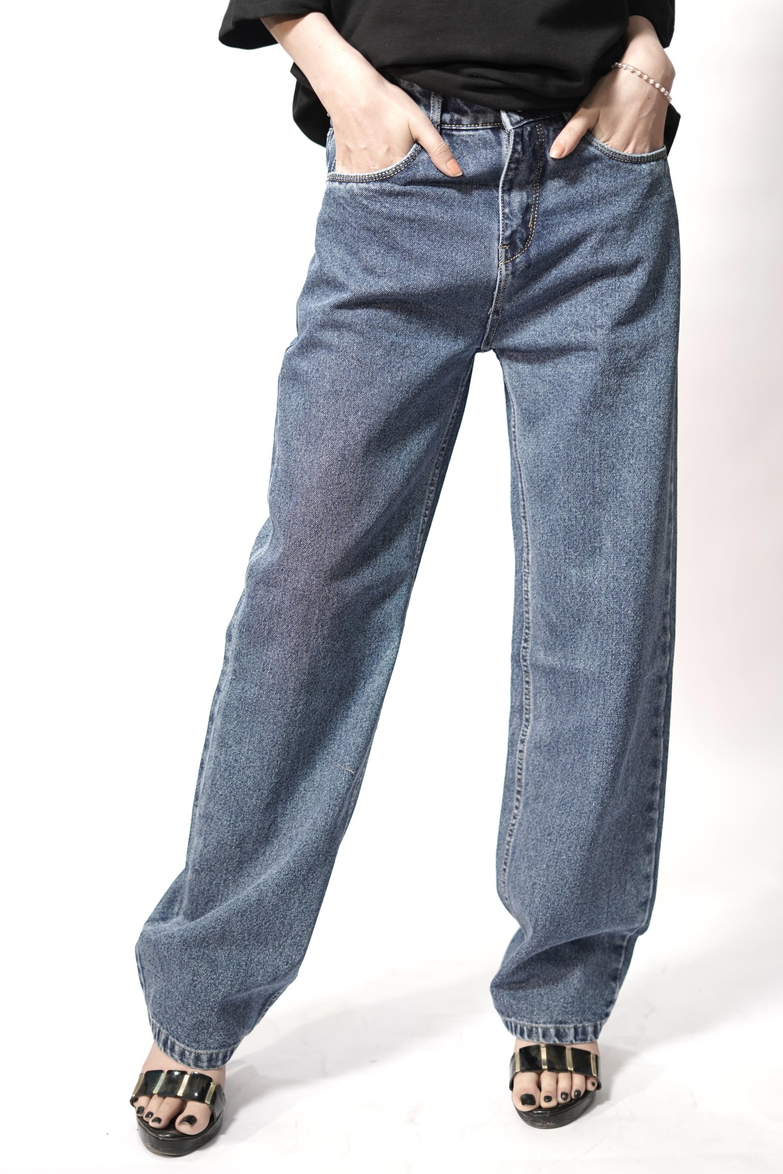 Vintage Blue Wide-Leg Jeans