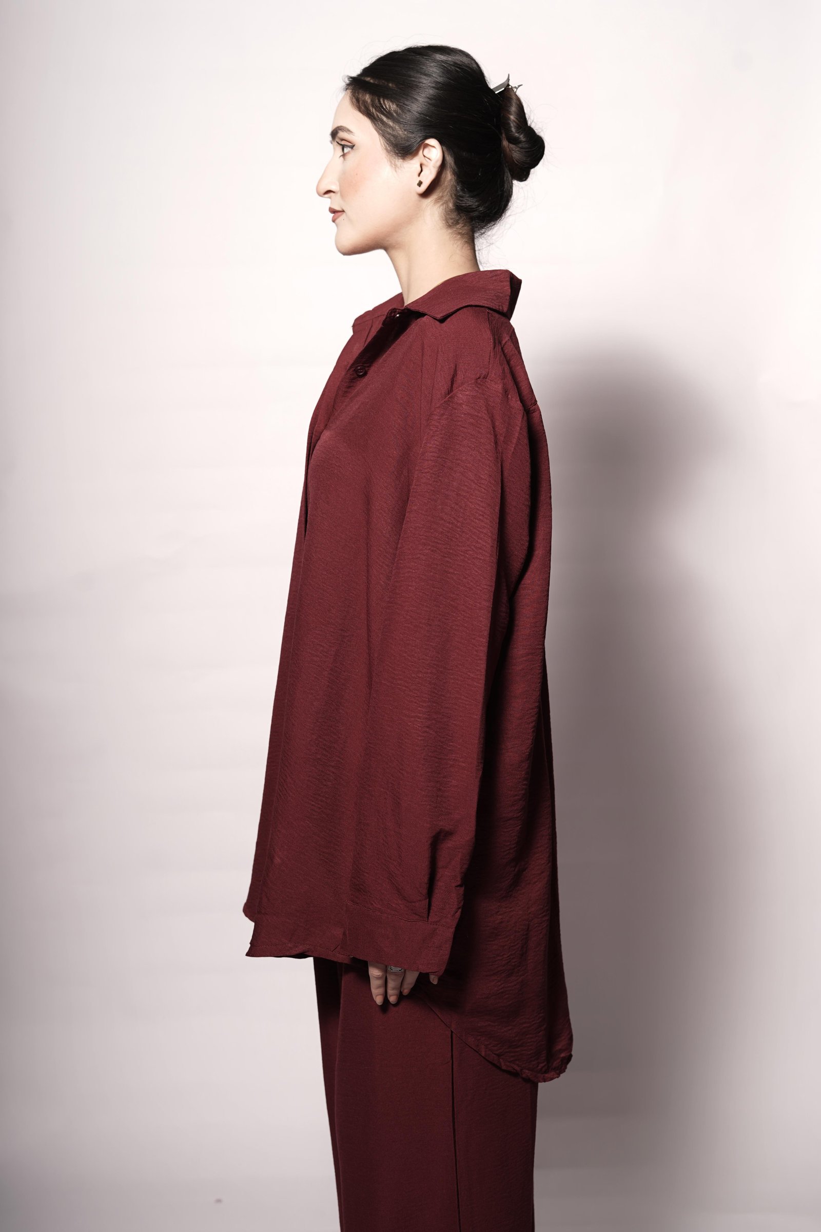 Seoul Noir Co-ord Set – Wine Maroon