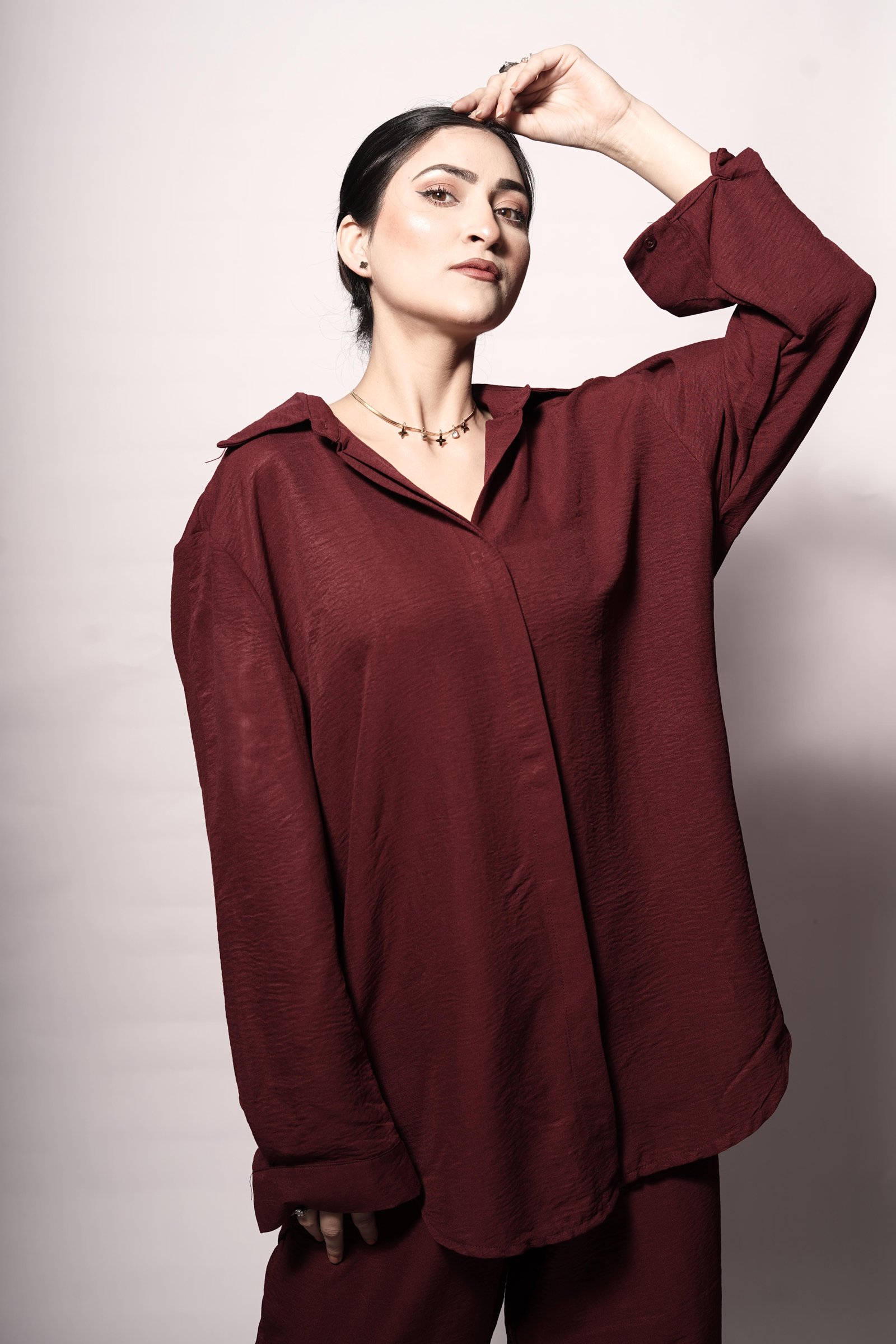 Seoul Noir Co-ord Set – Wine Maroon